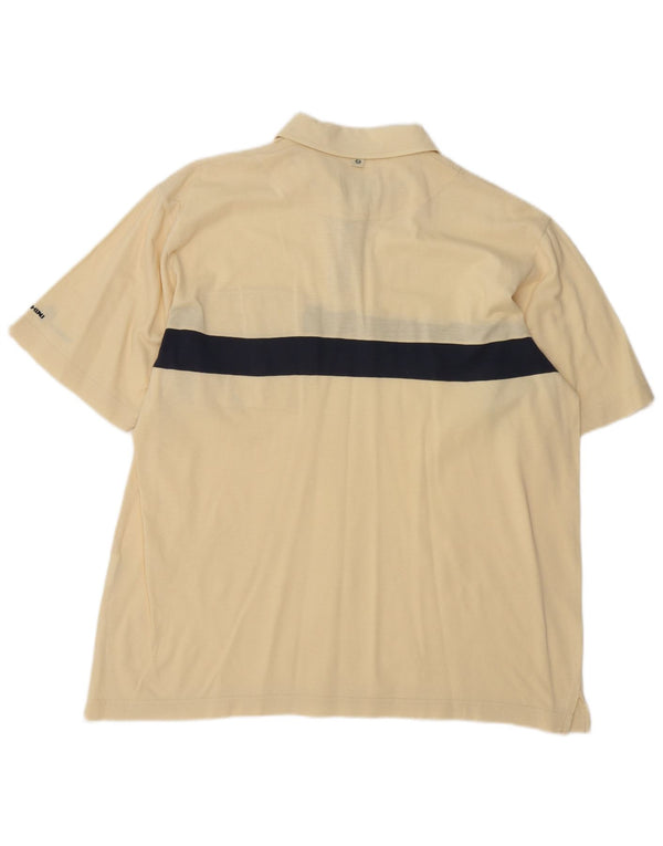 Sergio Tacchini Mens Polo Shirt XL Yellow Colourblock Cotton