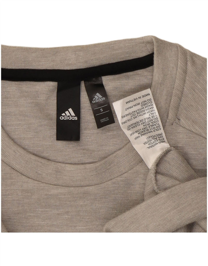 Adidas Mens Graphic Loose Fit Sweatshirt Jumper Small Grey Cotton
