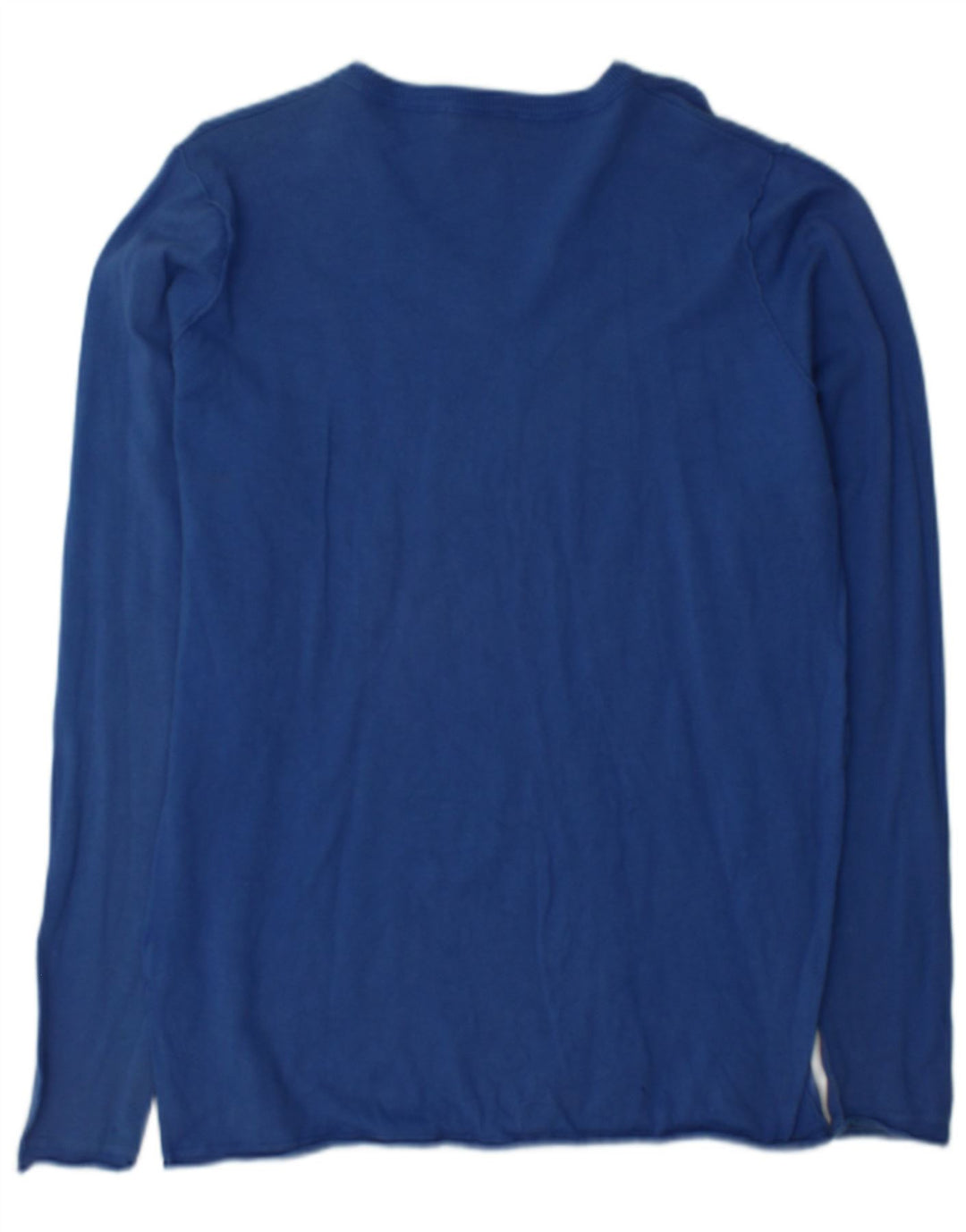 Zara Mens V-Neck Jumper Sweater XL Blue Cotton