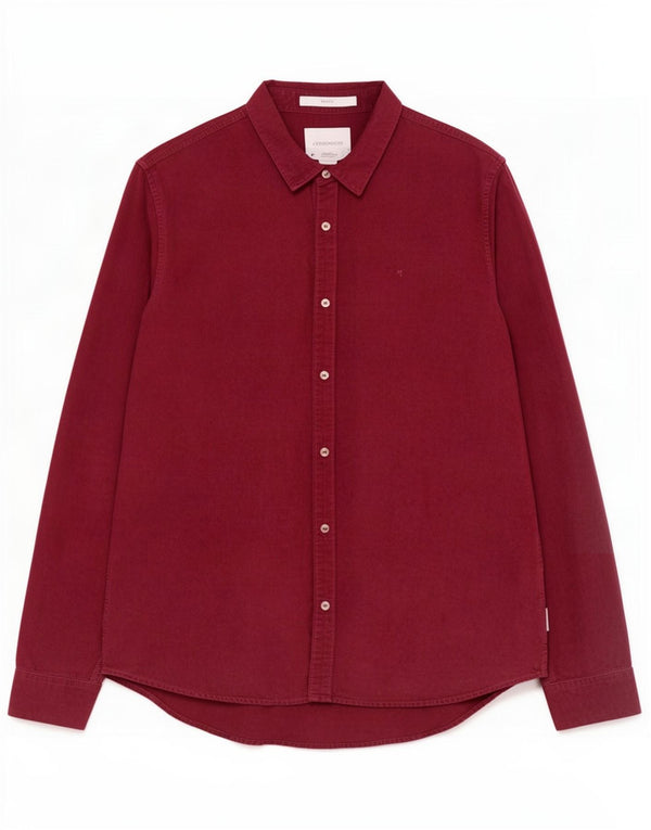 Calvin Klein Jeans Mens Slim Fit Shirt Large Burgundy Cotton