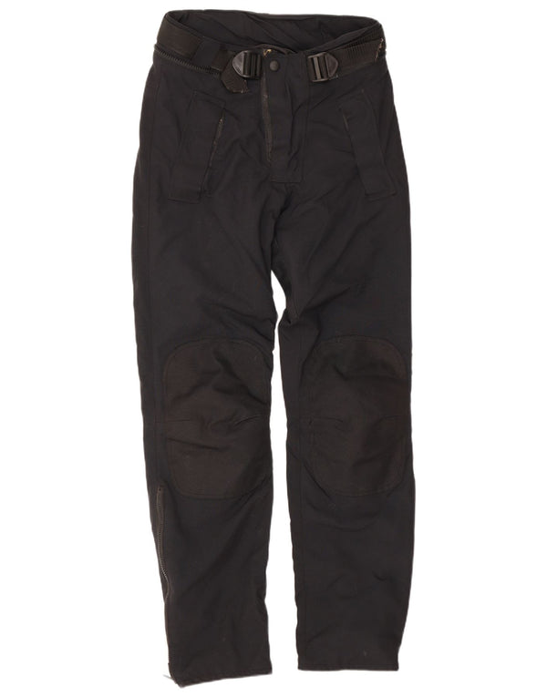 Vintage Mens Straight Moto Racer Trousers Small W30 L31 Black