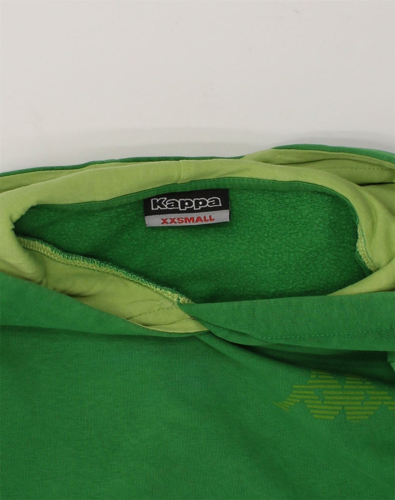 KAPPA Boys Hoodie Jumper 12-13 Years 2XS Green Cotton | Vintage Kappa | Thrift | Second-Hand Kappa | Used Clothing | Messina Hembry 