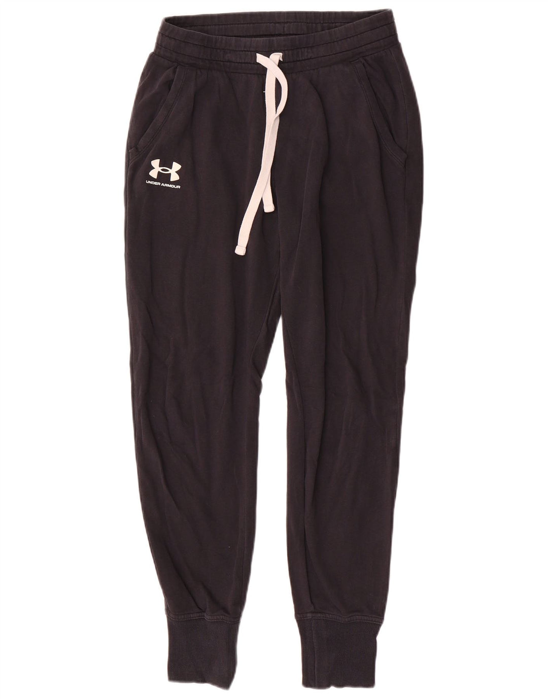 Under Armour Mens Tracksuit Trousers Joggers Small  Black Cotton