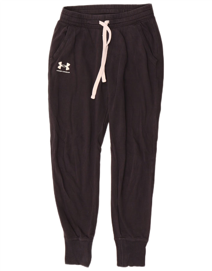 Under Armour Mens Tracksuit Trousers Joggers Small  Black Cotton