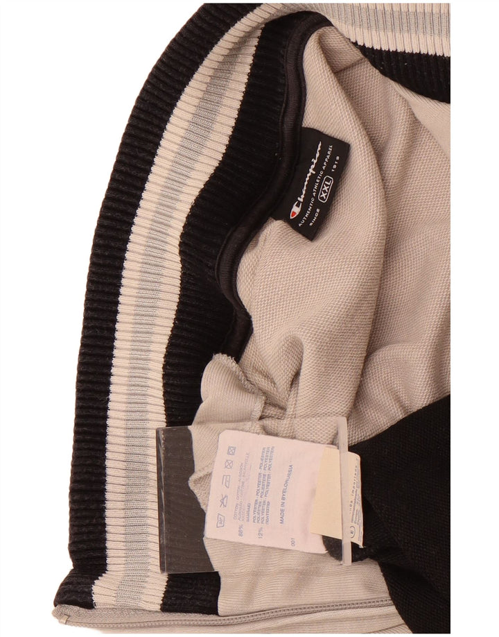 Champion Mens Tracksuit Top Jacket 2XL Grey Colourblock Cotton