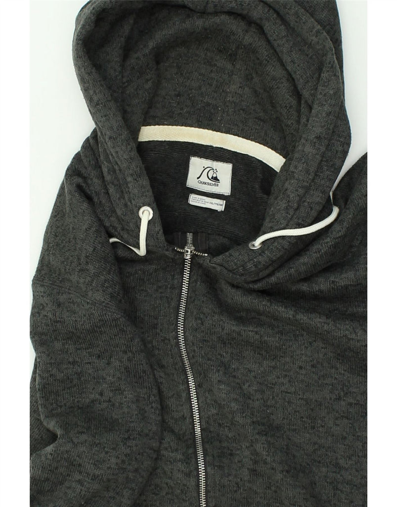 QUIKSILVER Mens Zip Hoodie Sweater 2XL Grey Polyester | Vintage Quiksilver | Thrift | Second-Hand Quiksilver | Used Clothing | Messina Hembry 