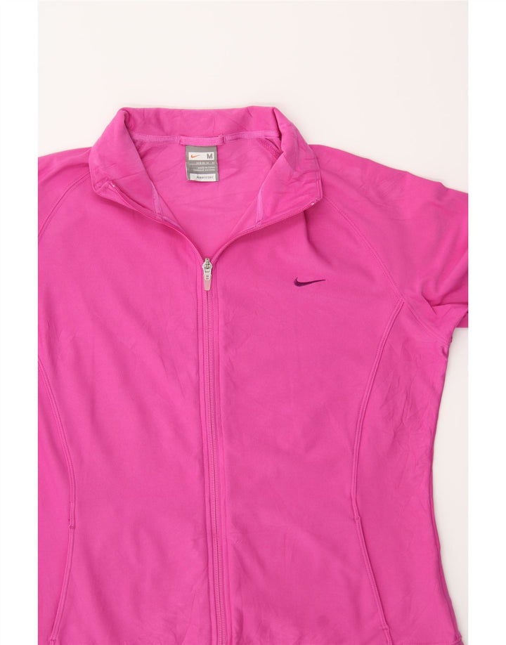 NIKE Womens Tracksuit Top Jacket US 8/10 Medium Pink Viscose Vintage Nike and Second-Hand Nike from Messina Hembry 
