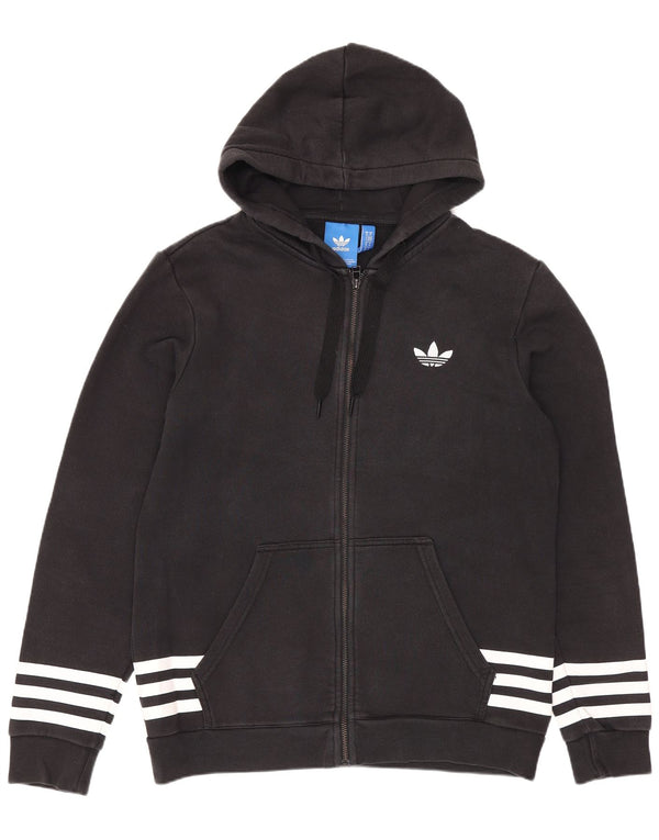 Adidas Mens Graphic Zip Hoodie Sweater Medium Black Cotton Sports