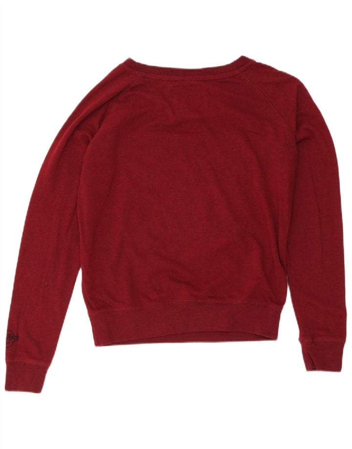 Hard Rock Cafe Womens Phoenix Sweatshirt Jumper UK 14 Medium Burgundy