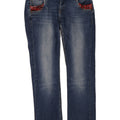 DESIGUAL Womens Rainbow Straight Jeans W34 L28 Blue Cotton