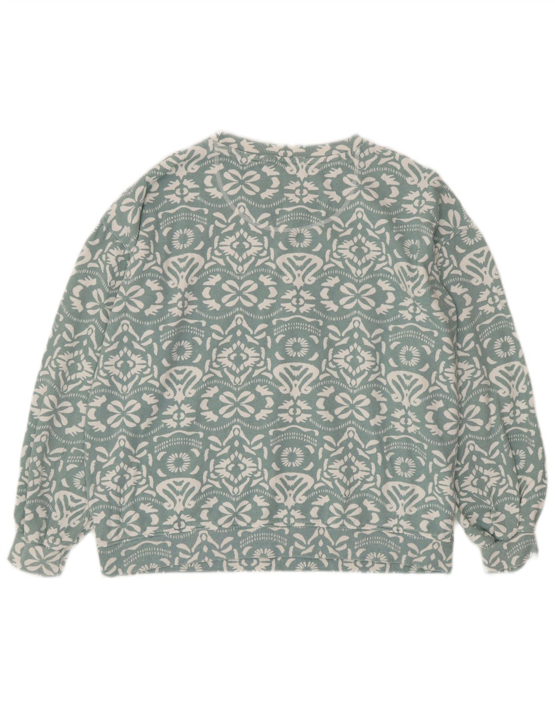 FAT FACE Womens Oversized Sweatshirt Jumper UK 14 Large Blue Paisley