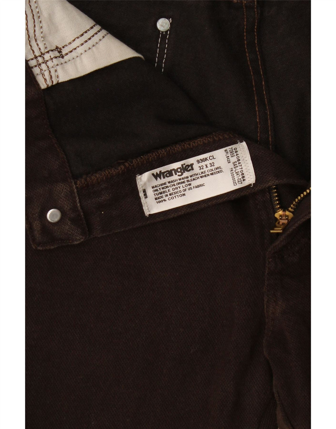 Wrangler Mens Straight Jeans W32 L28 Brown Cotton