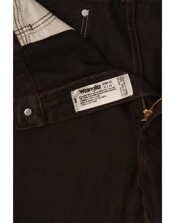 Wrangler Mens Straight Jeans W32 L28 Brown Cotton