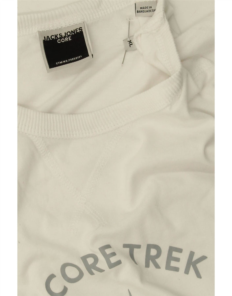 JACK & JONES Mens Graphic T-Shirt Top XL White Cotton Vintage Jack & Jones and Second-Hand Jack & Jones from Messina Hembry 