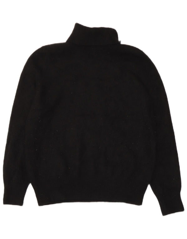 Marks & Spencer Womens Roll Neck Jumper Sweater UK 14 Large Black Cashmere