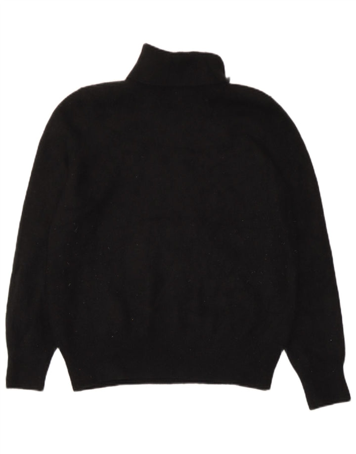 Marks & Spencer Womens Roll Neck Jumper Sweater UK 14 Large Black Cashmere