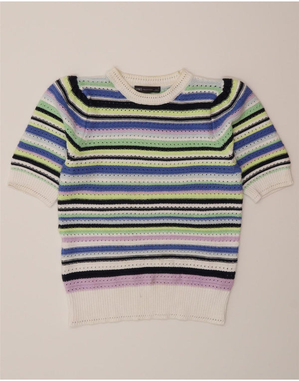 Marks & Spencer Womens Crew Neck Jumper Sweater UK 10 Small Multicoloured