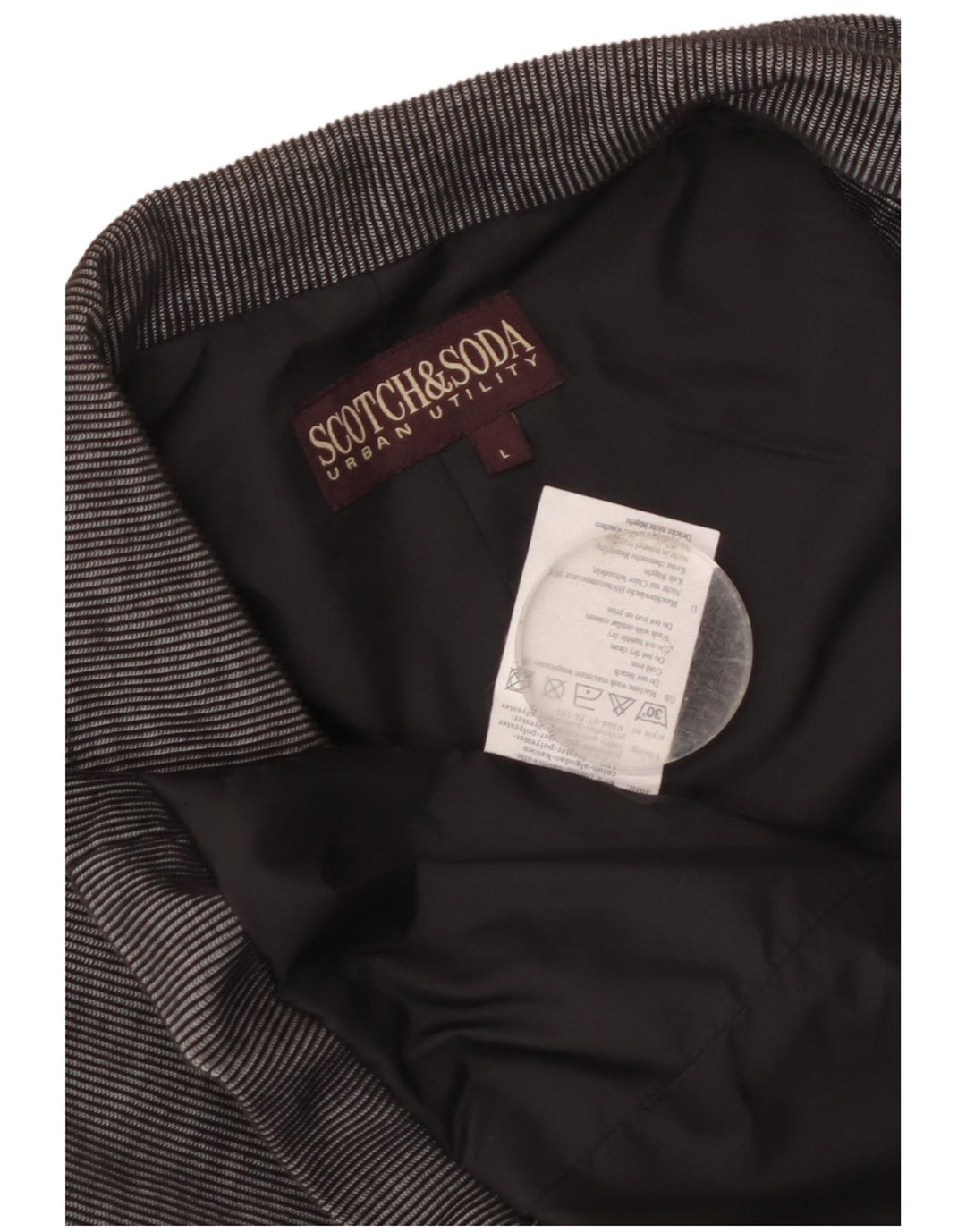 Scotch & Soda Mens 3 Button Blazer Jacket UK 40 Large Grey Pinstripe Cotton