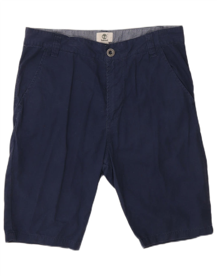TIMBERLAND Boys Chino Shorts 15-16 Years W30 Navy Blue Cotton