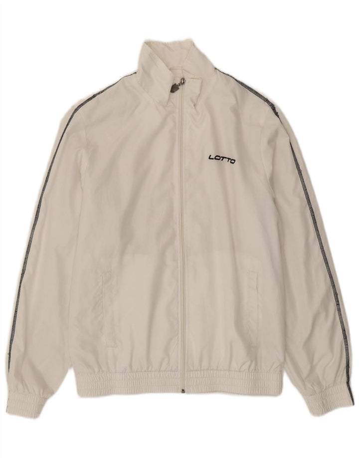 Lotto Mens Tracksuit Top Jacket Medium White Polyester