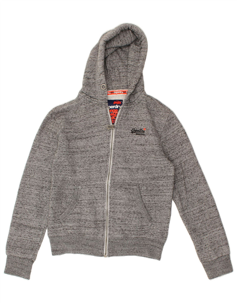 SUPERDRY Mens Zip Hoodie Sweater Small Grey Pinstripe Cotton | Vintage Superdry | Thrift | Second-Hand Superdry | Used Clothing | Messina Hembry 