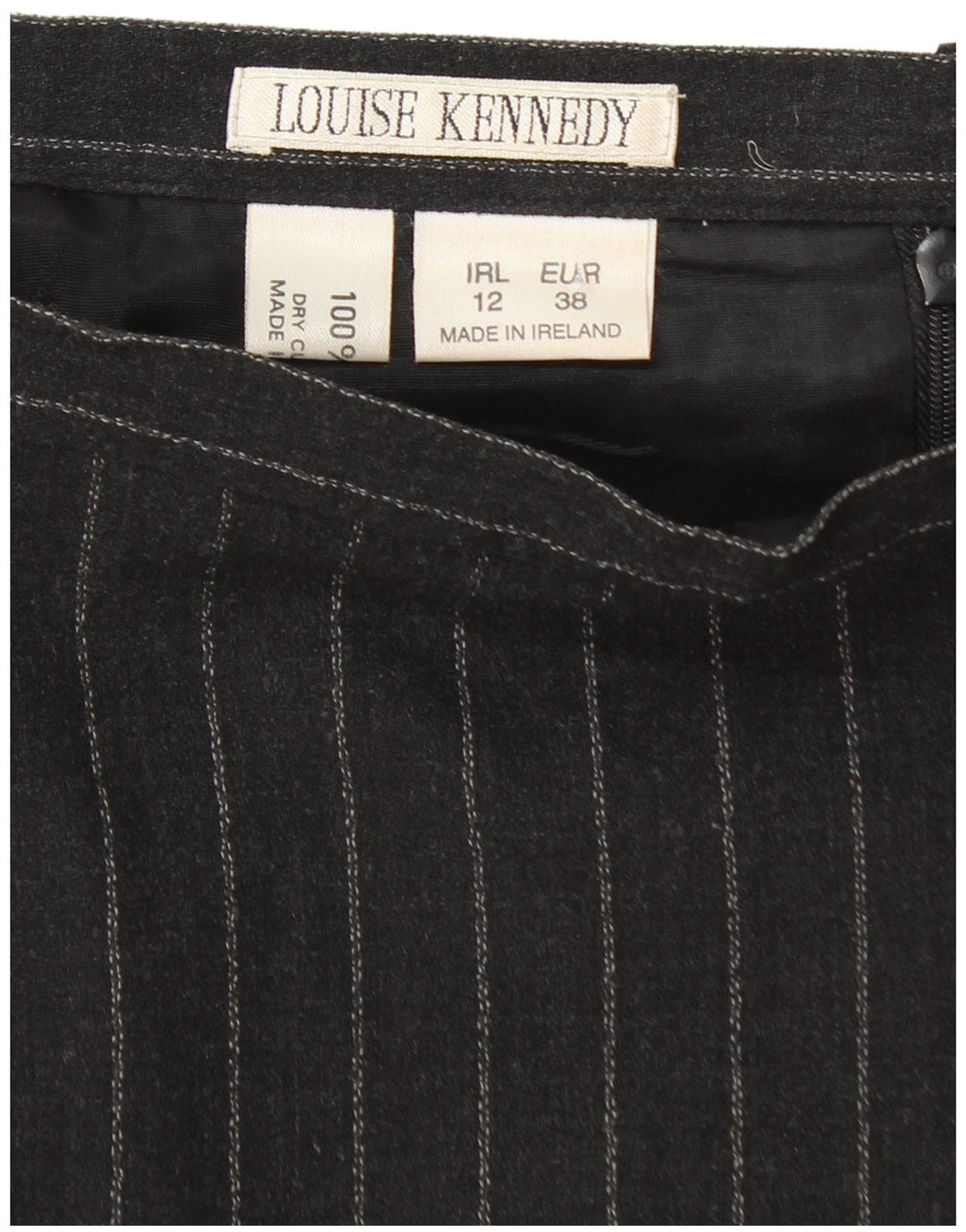 LOUISE KENNEDY Womens Pencil Skirt EU 38 Medium W28  Black Pinstripe Wool