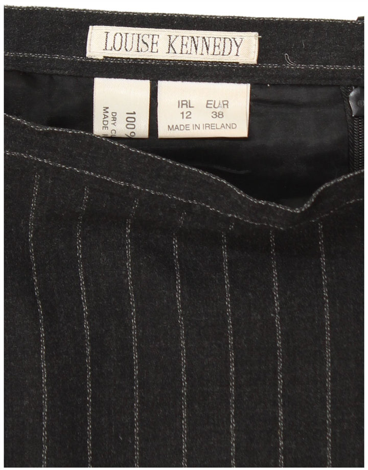 LOUISE KENNEDY Womens Pencil Skirt EU 38 Medium W28  Black Pinstripe Wool