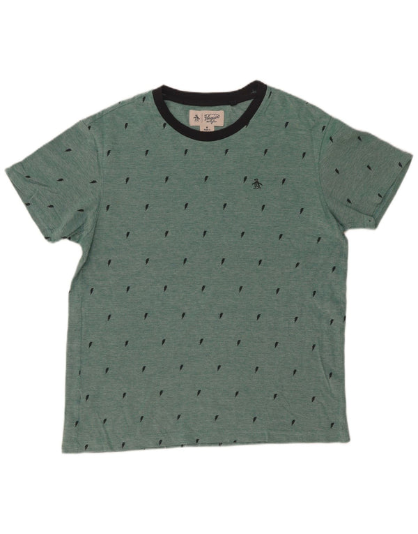 Penguin Mens T-Shirt Top Medium Green Cotton