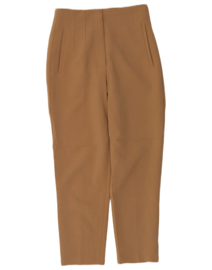 Zara Womens Tapered Casual Trousers Small W26 L26 Brown Polyester