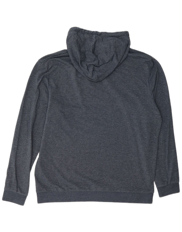 Jack & Jones Mens Graphic Hoodie Jumper 2XL Blue Cotton