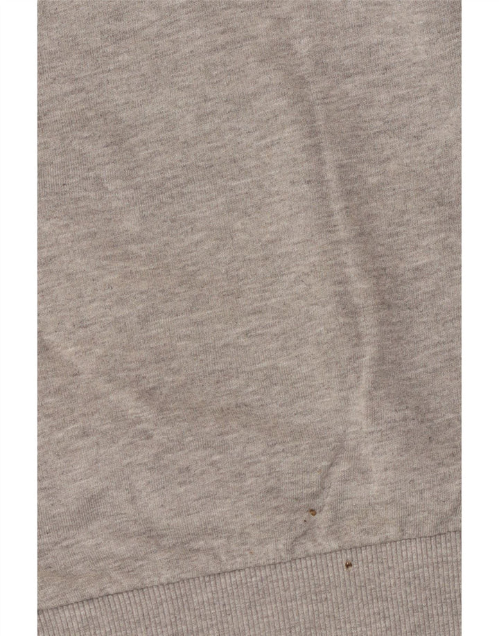 Adidas Mens Hoodie Jumper Medium Grey Flecked Cotton