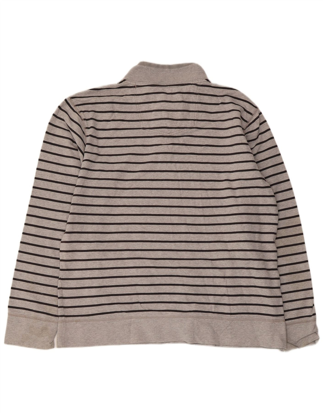 Fat Face Mens Zip Neck Sweatshirt Jumper XL Grey Striped Cotton