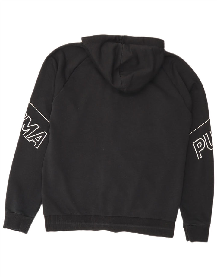 Puma Mens Graphic Zip Hoodie Sweater Medium Black Cotton