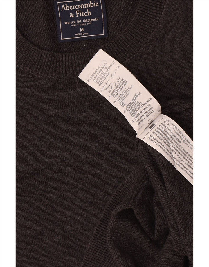 Abercrombie & Fitch Mens Crew Neck Jumper Sweater Medium Grey Cotton