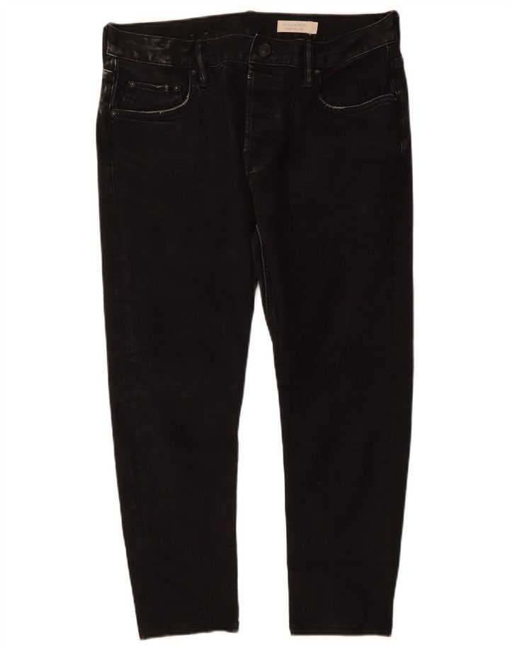 ALL SAINTS Mens Cigarette Cropped Jeans W33 L24 Black Cotton