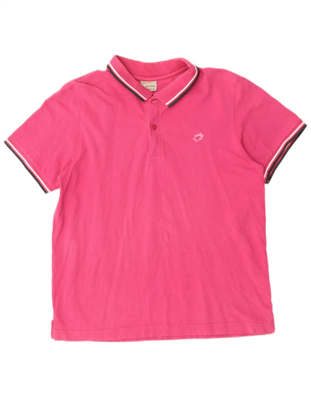 LOTTO Mens Polo Shirt Medium Pink Cotton