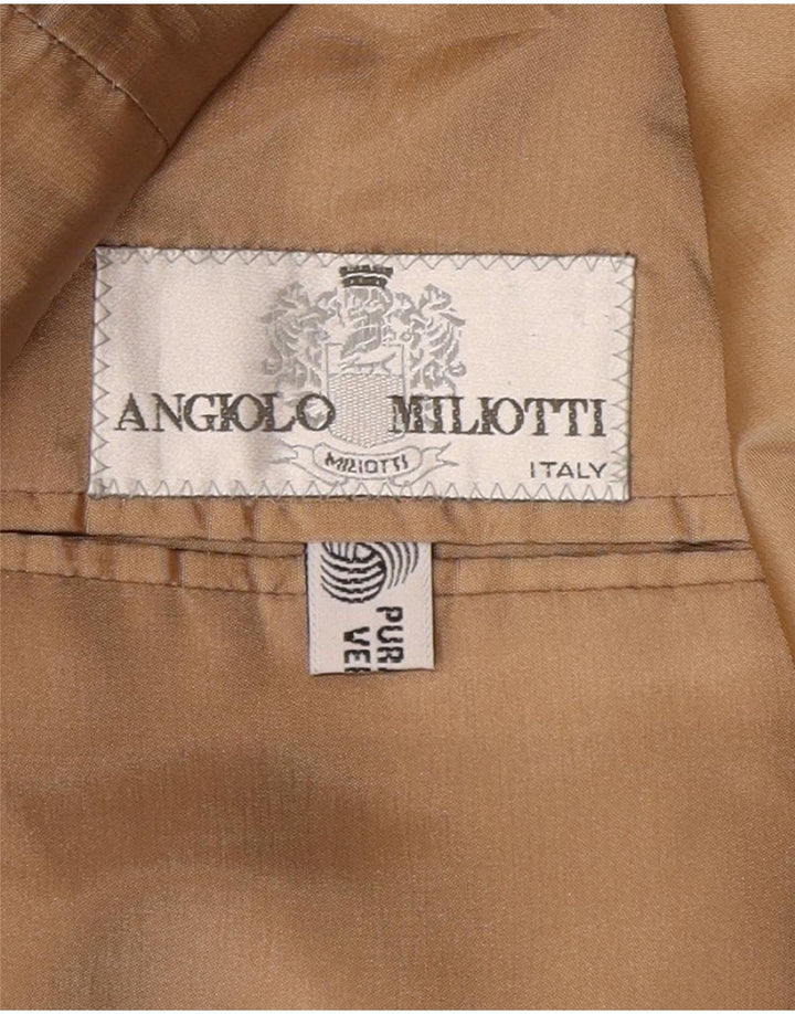 Angiolo Miliotti Mens 2 Button Blazer Jacket UK 42 XL Green Houndstooth