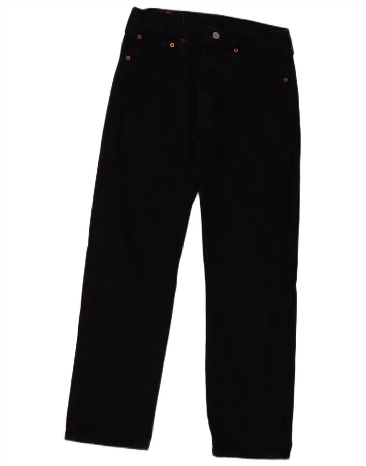 Levi's Womens 501 Straight Jeans W32 L30 Black Cotton