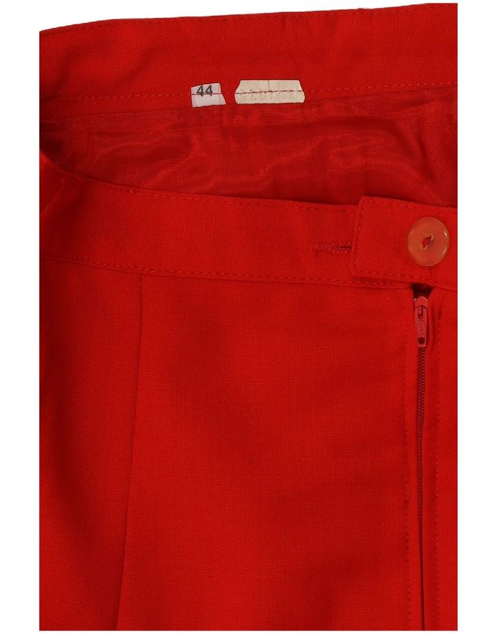 VINTAGE Womens 2 Button 2 Piece Skirt Set IT 44 Medium W26  Red Wool