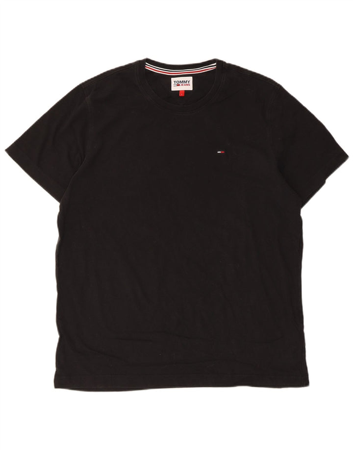 Tommy Hilfiger Mens T-Shirt Top Large Black Cotton