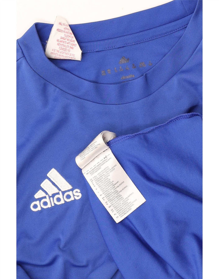 Adidas Boys Climalite T-Shirt Top 11-12 Years Blue Polyester