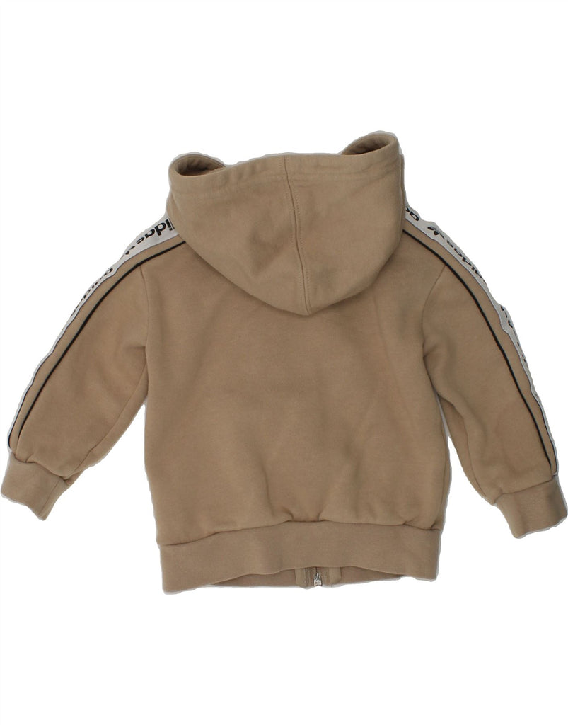 ADIDAS Baby Boys Graphic Zip Hoodie Sweater 6-9 Months Beige Cotton | Vintage Adidas | Thrift | Second-Hand Adidas | Used Clothing | Messina Hembry 