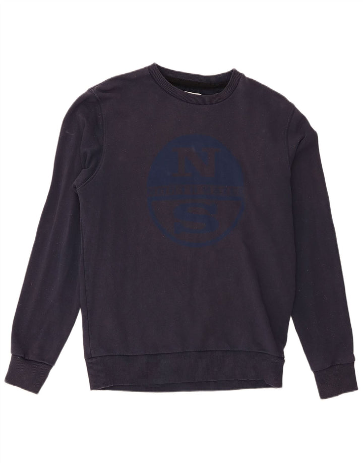 North Sails Mens Graphic Sweatshirt Jumper Medium Navy Blue Cotton