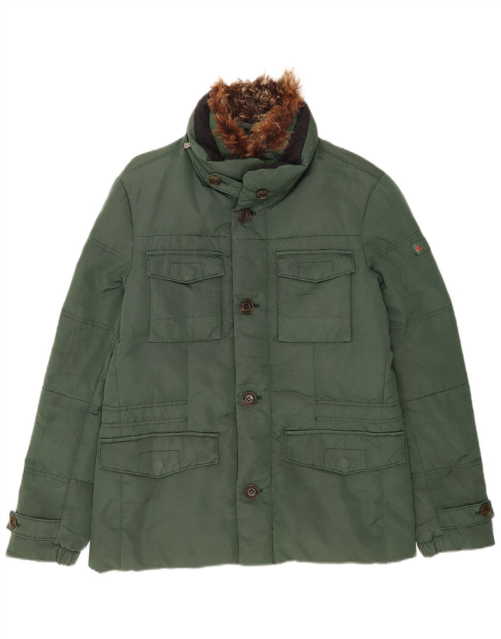 PEUTEREY Mens Padded Jacket UK 36 Small Green Polyamide