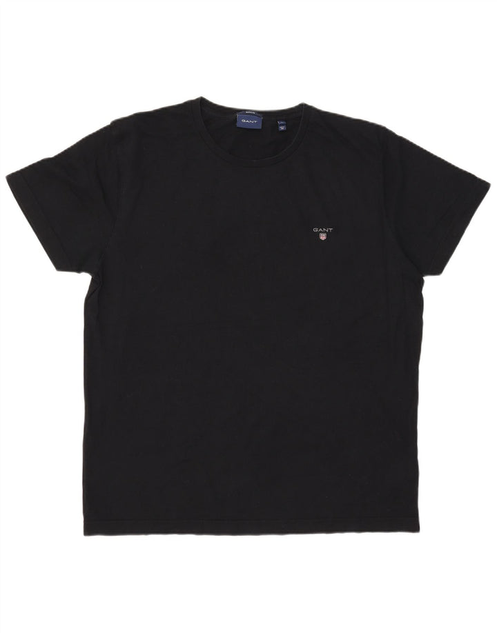 Gant Mens Regular T-Shirt Top XL Black Cotton