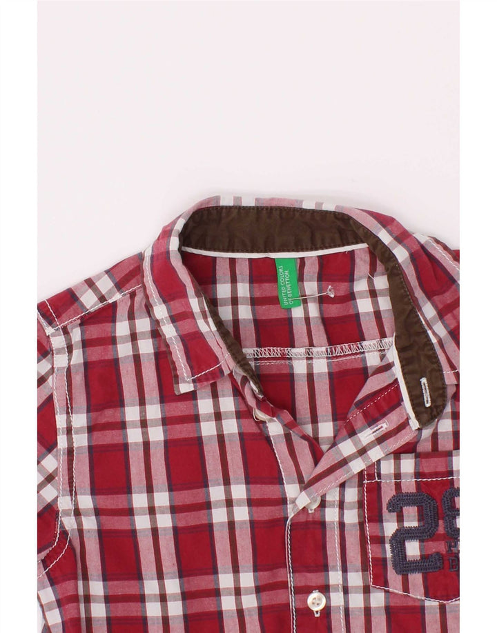 Benetton Boys Graphic Shirt 3-4 Years Red Check