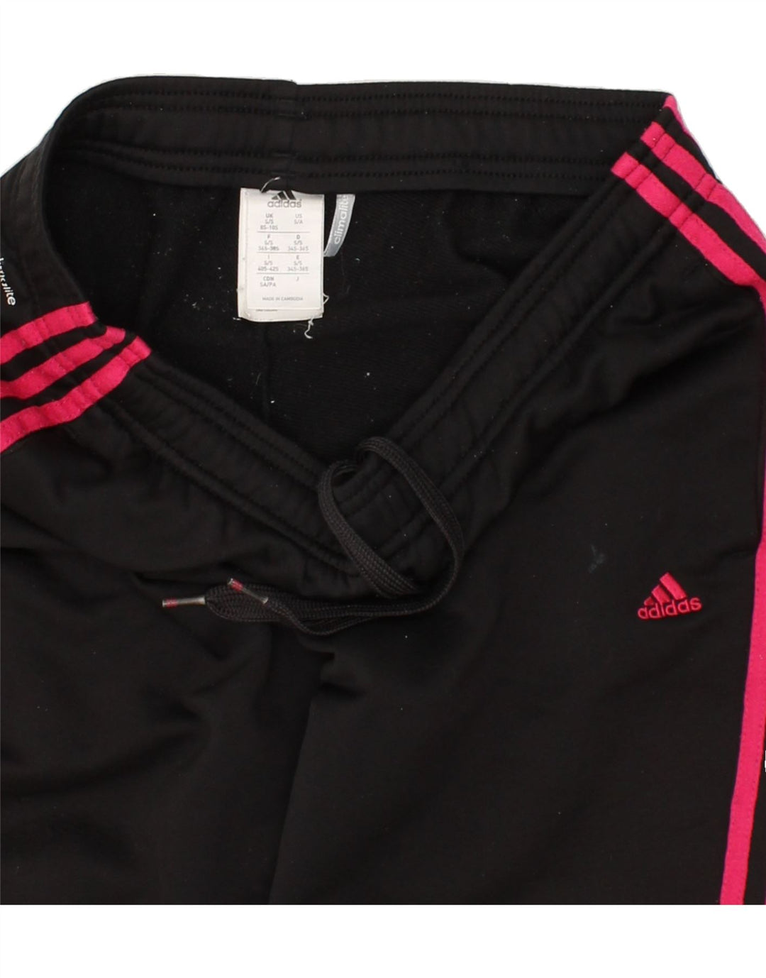 ADIDAS Womens Climalite Tracksuit Trousers UK 8/10 Small Black Polyester