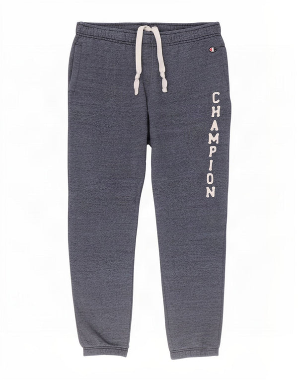 Champion Mens Graphic Tracksuit Trousers Joggers Large Navy Blue Flecked