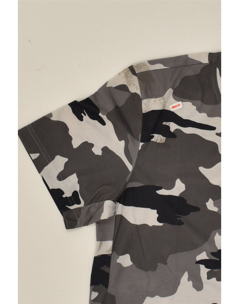 ADIDAS Womens Climalite T-Shirt Top UK 14 Medium Grey Camouflage Polyester | Vintage Adidas | Thrift | Second-Hand Adidas | Used Clothing | Messina Hembry 