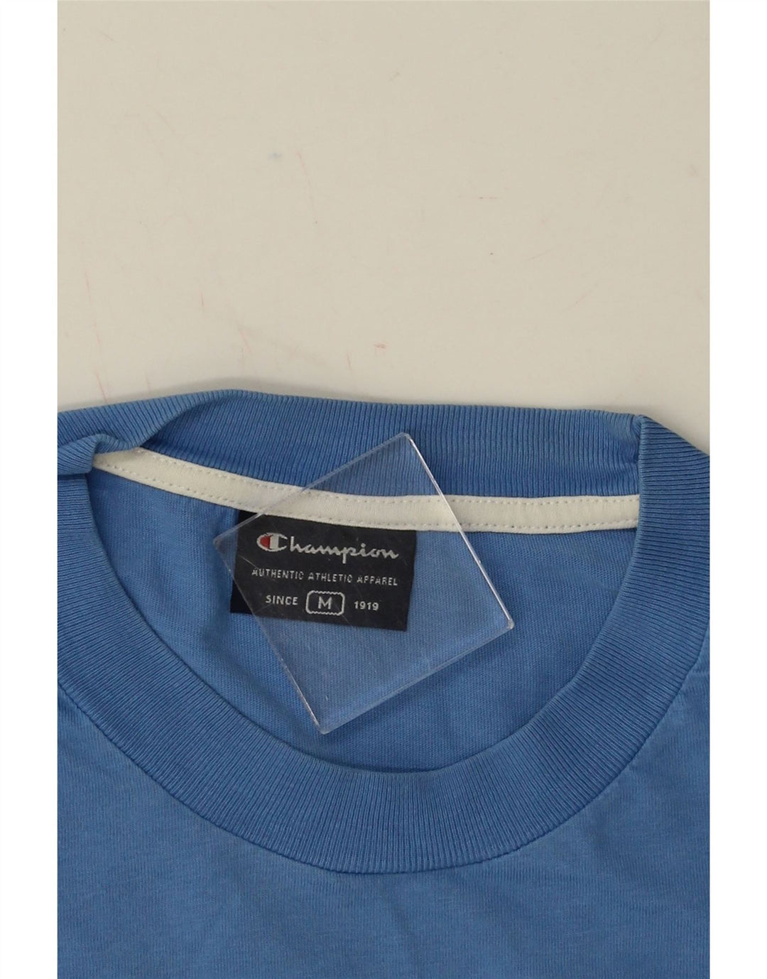 CHAMPION Mens Graphic T-Shirt Top Medium Blue Cotton